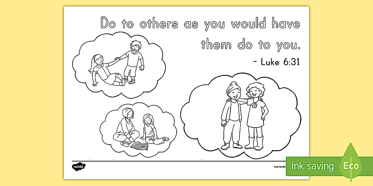 Luke 6 31 coloring page twinkl