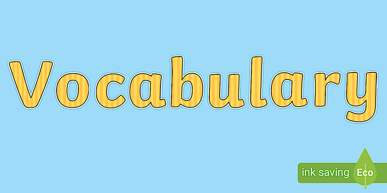 Cursive Vocabulary Display Lettering Yellow - Twinkl