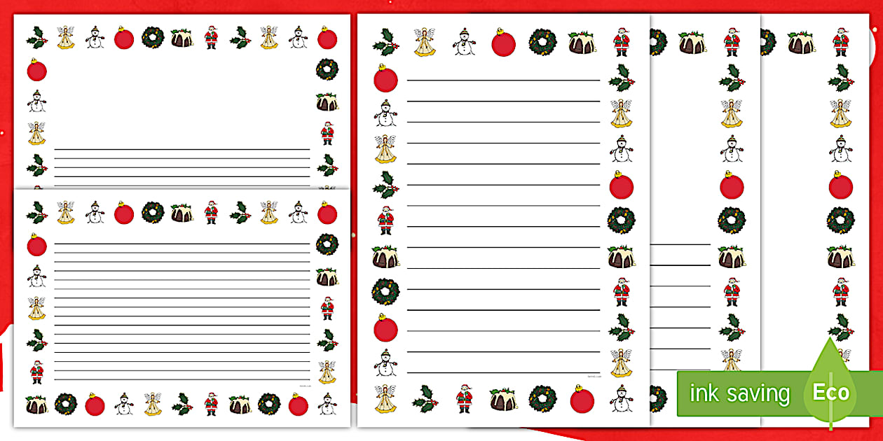 Black and White Christmas Aistear Page Border Pack - Twinkl