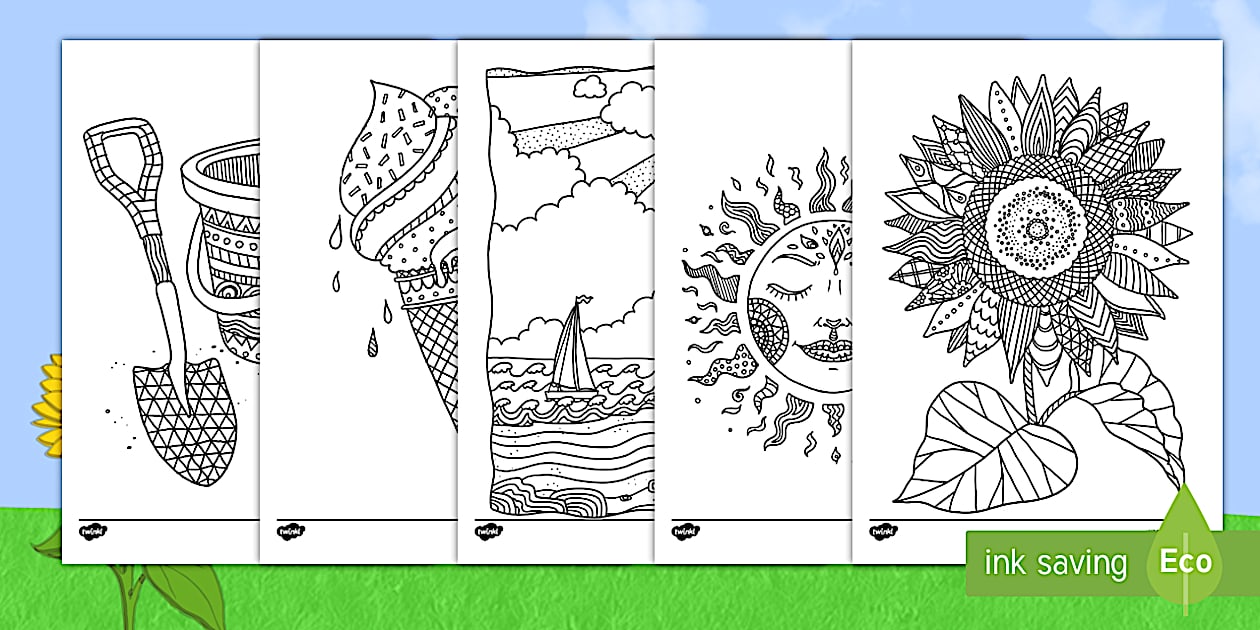 Summer Mindfulness Coloring Sheets | Resources | Twinkl USA