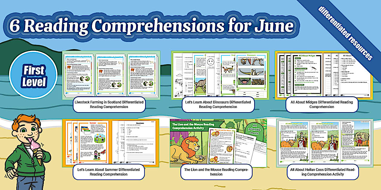 June CfE First Level Reading Comprehensions Activity Pack