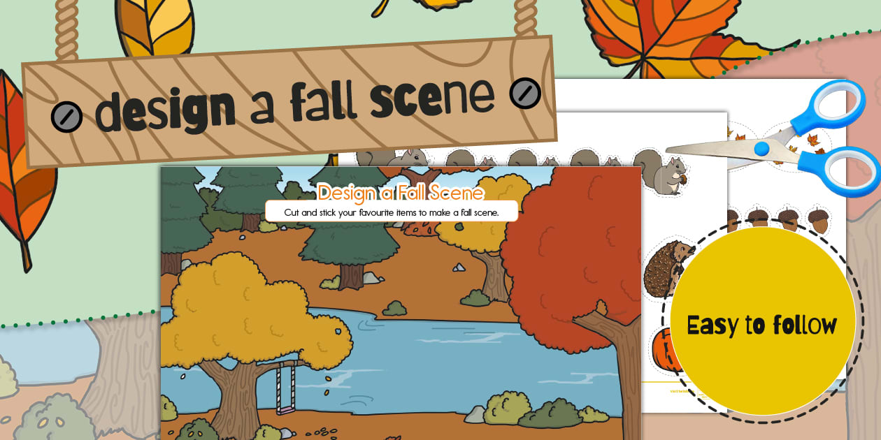 Design a Fall Scene Cutting Skills Activity