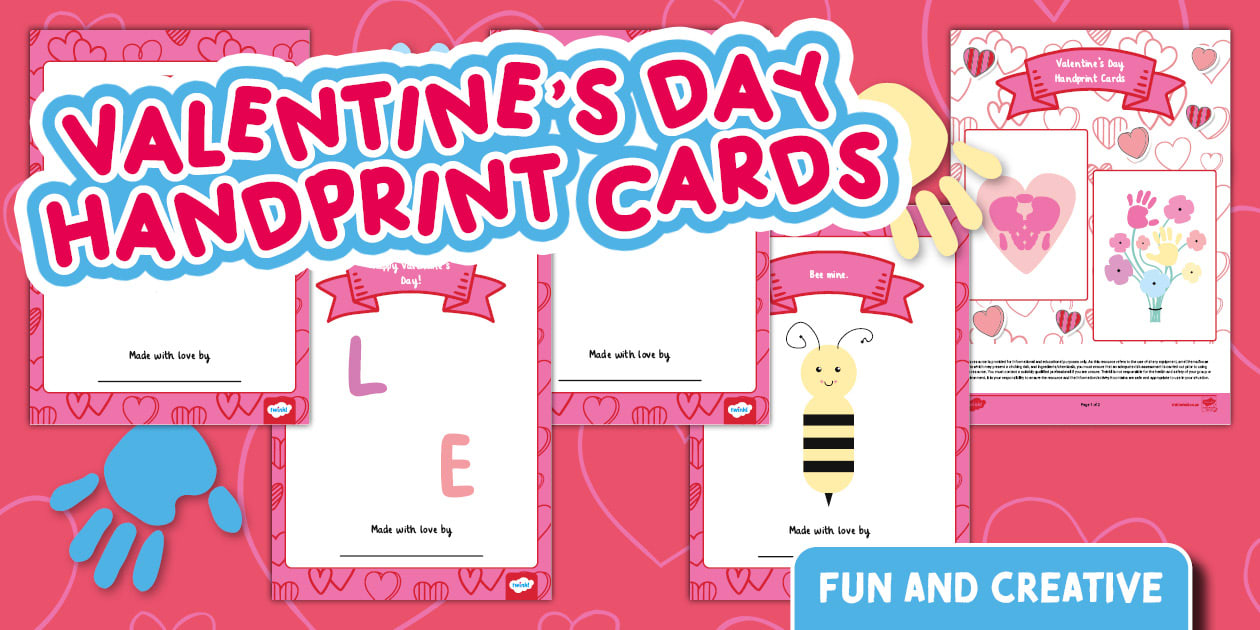 Foundation Phase Life Skills - Valentine's Day - Handprint Cards (CAPS