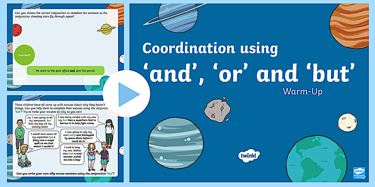 Simple Conjunctions Grammar Lesson PowerPoint (teacher made)