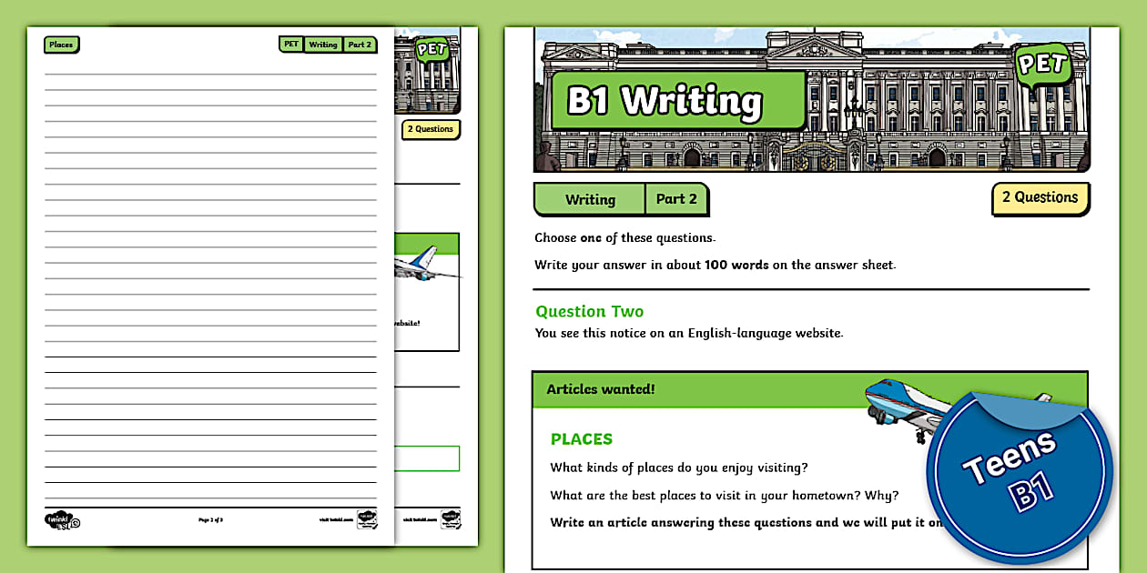 Cambridge B1 Preliminary Writing Part 2 (teacher made)