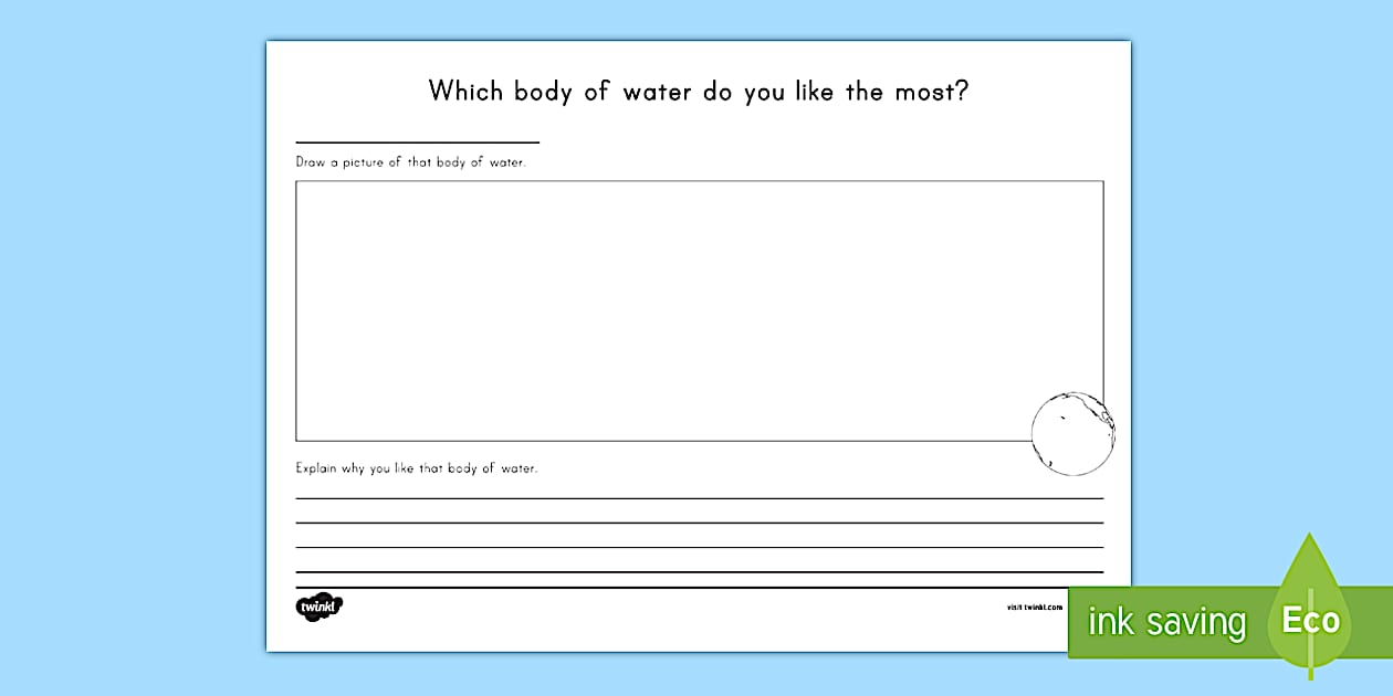 Printable Bodies of Water Activity Sheet Twinkl USA