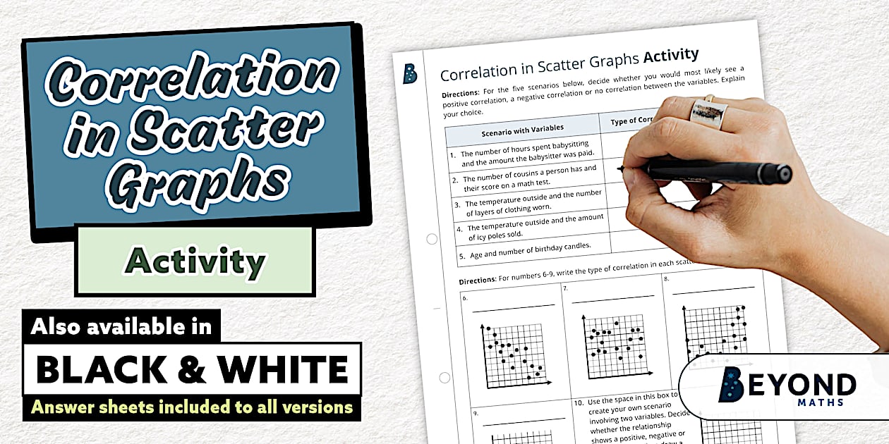 Correlation in Scatter Graphs Worksheet