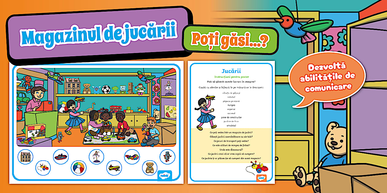 Ce jucării găsești? – Pachet cu poster și instrucțiuni