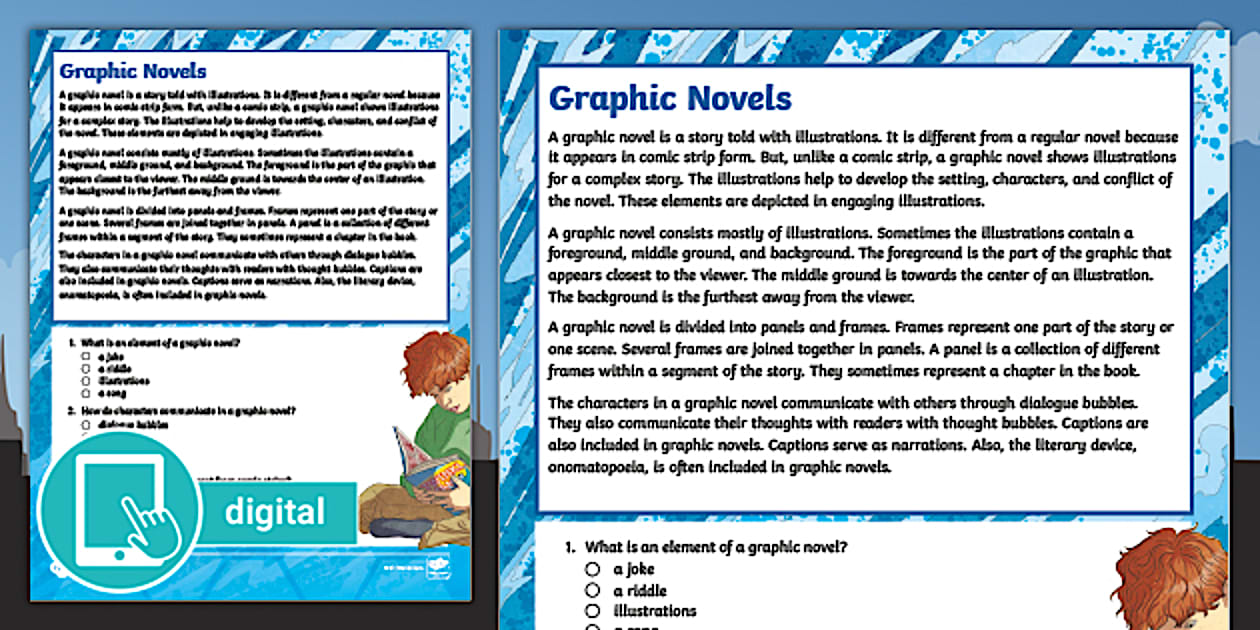 Fifth Grade Graphic Novels Reading Passage Comprehension Worksheet