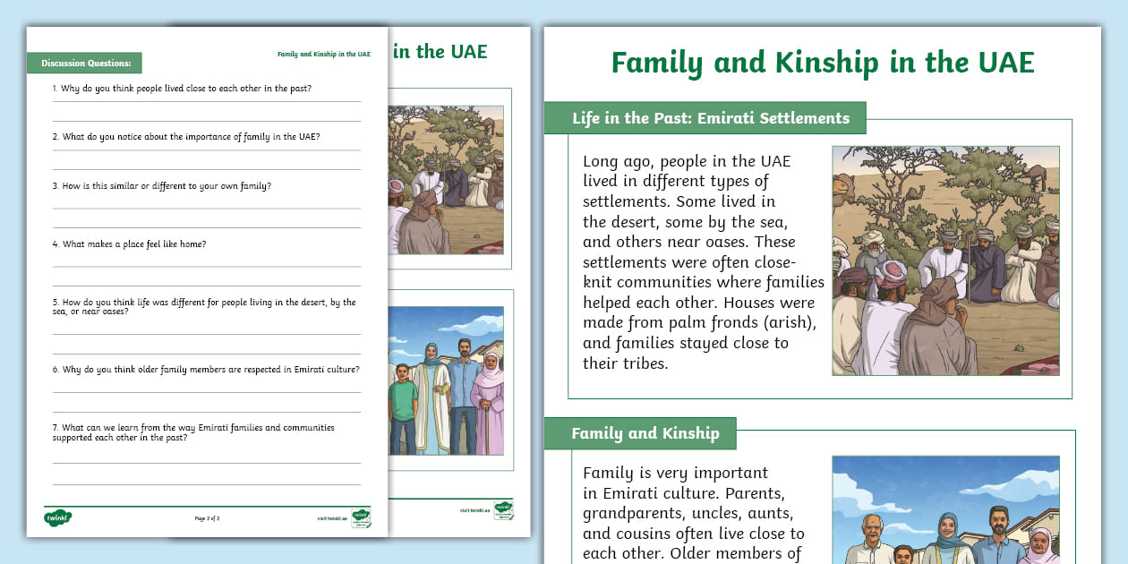 Emirati Family and Kinship Activity Sheet (TeacherMade)