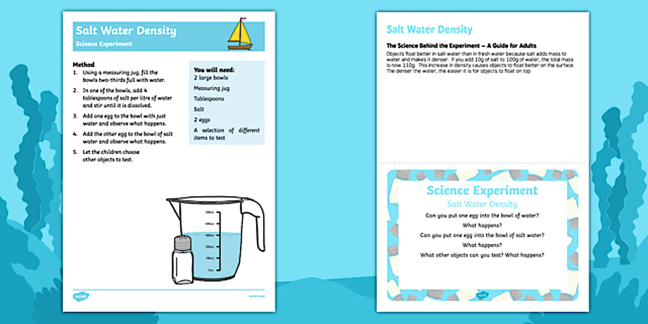 Floating Egg Experiment with Salt Water Water Worksheet Floating Egg Experiment with Salt Water Water Worksheet