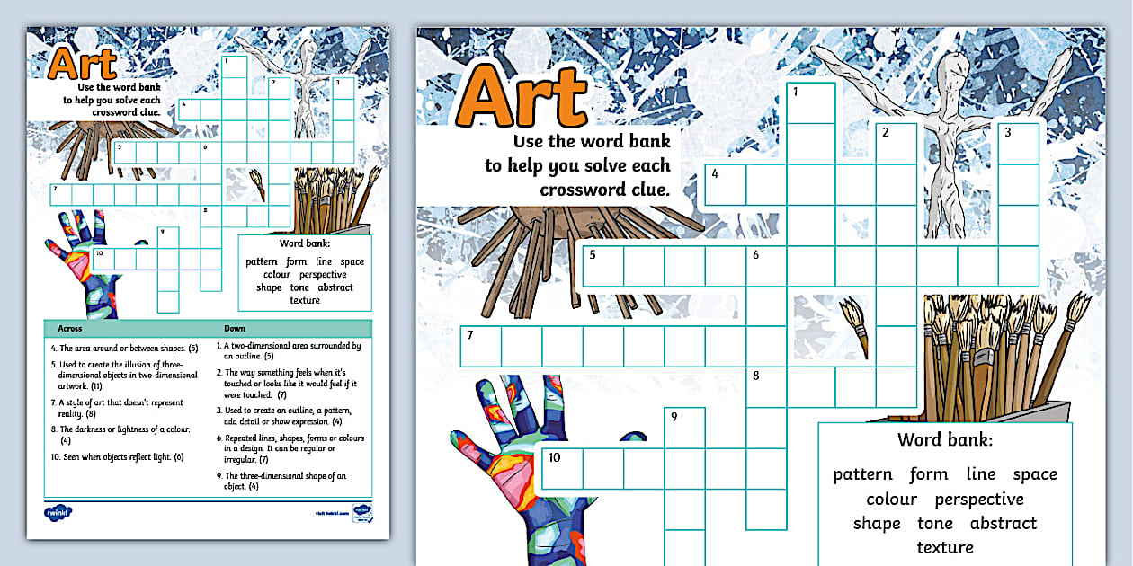 Art Crossword KS2 Twinkl