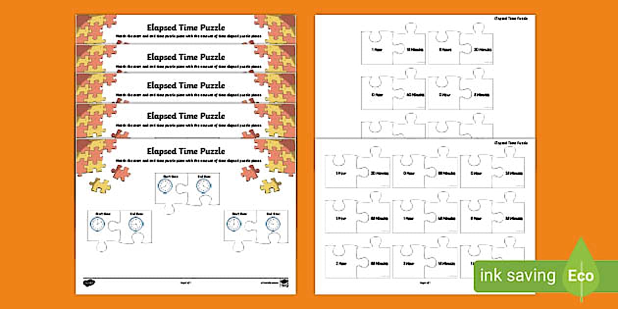 Editable Elapsed Time Puzzle (teacher made) - Twinkl