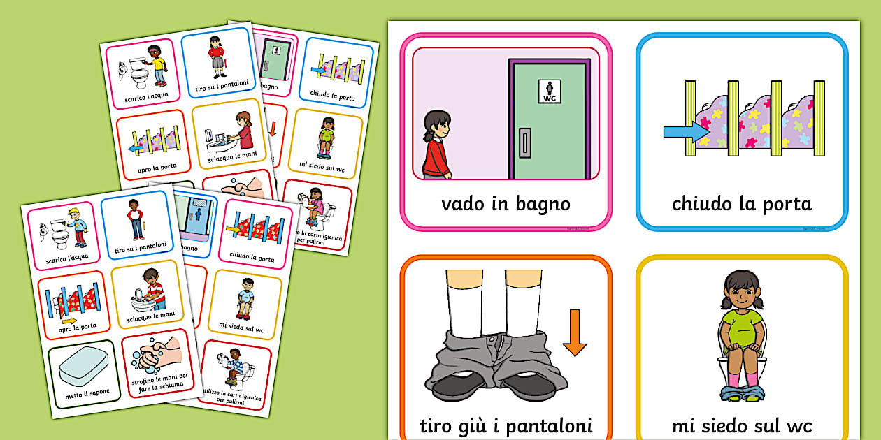 Vado in bagno - routine azioni (teacher made) - Twinkl