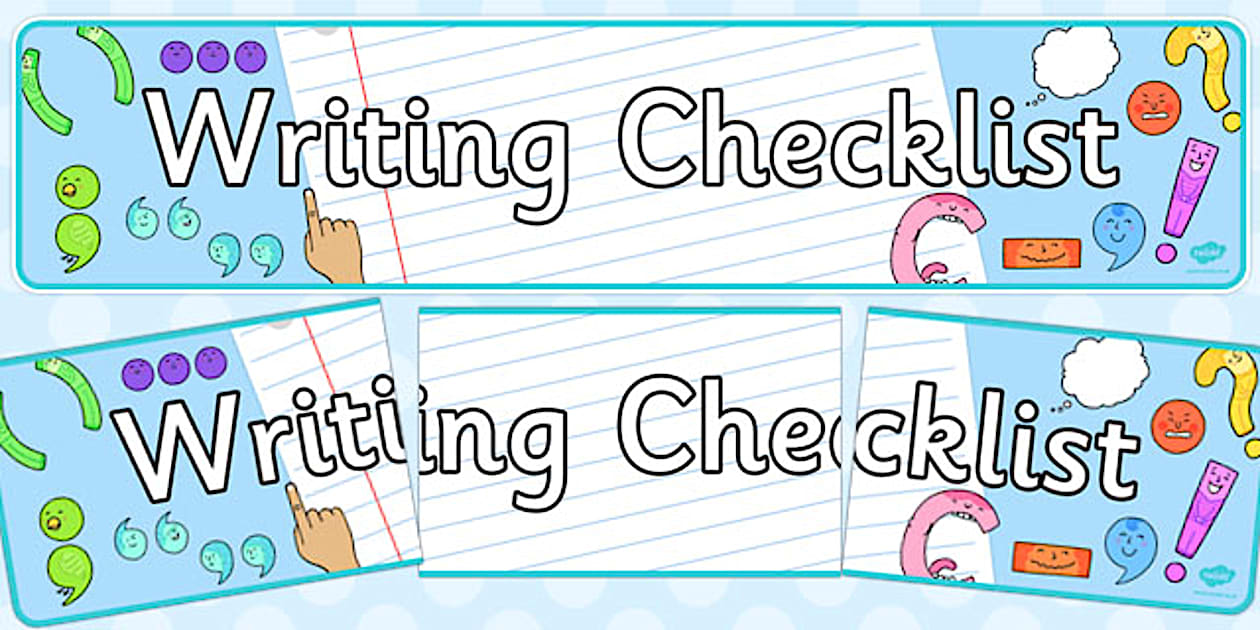 Editable Writing Checklist Display Banner (teacher made)