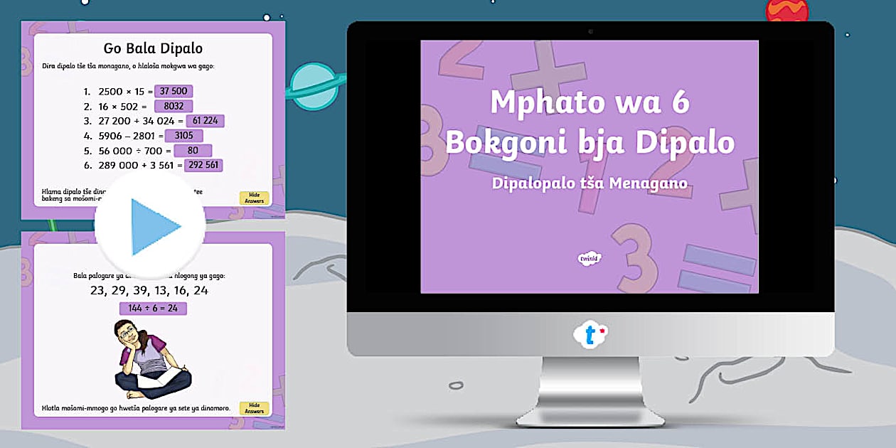 Grade 4 Maths Mental Calculations Sepedi/English