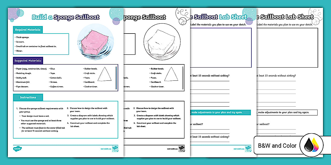 Build a Sponge Sailboat STEAM Activity for 3rd-5th Grade