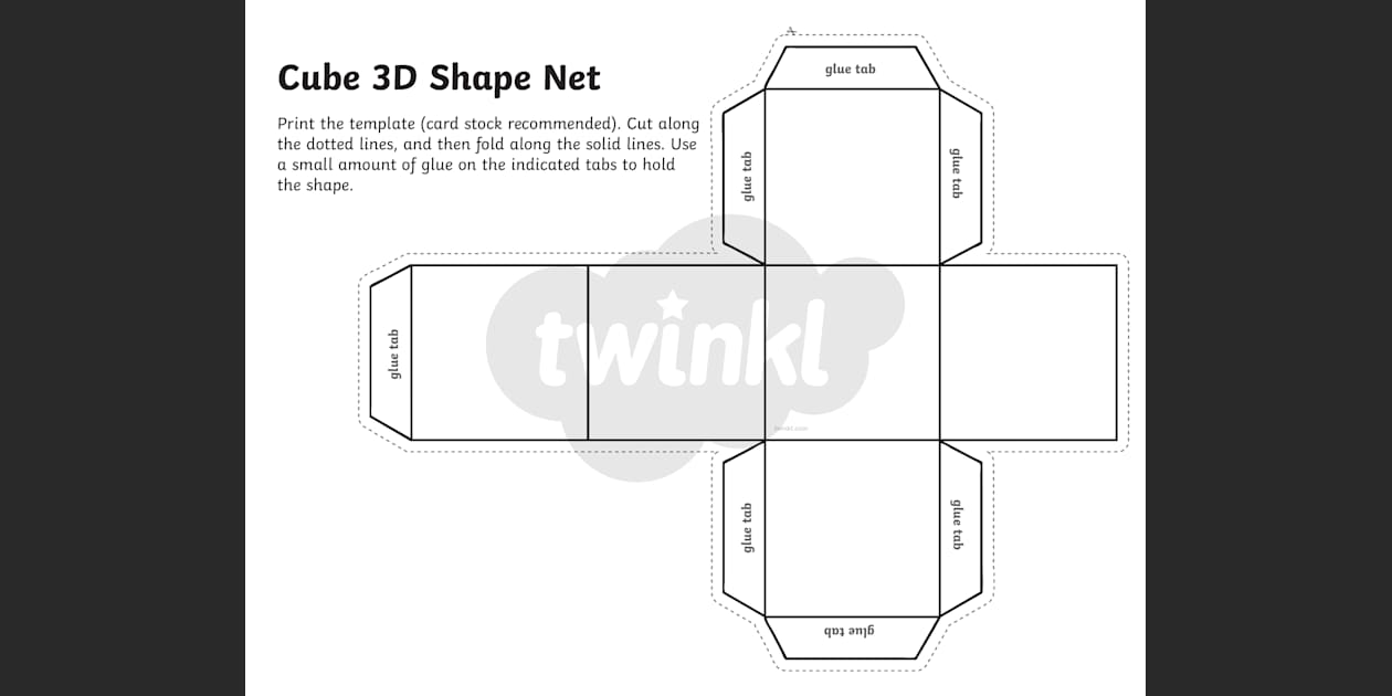 Printable Cube Design 3d Cube Template Printable