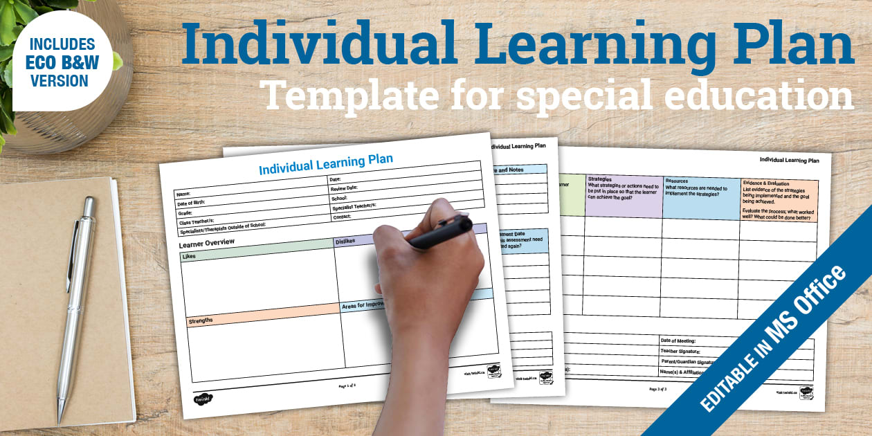 Special Education Learning Plan Template