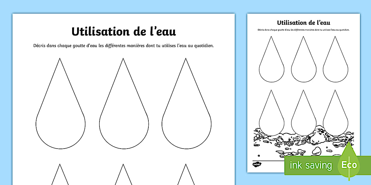 Fiche D activit Utilisation De L eau Teacher Made Fiche d activit utilisation de l eau teacher made