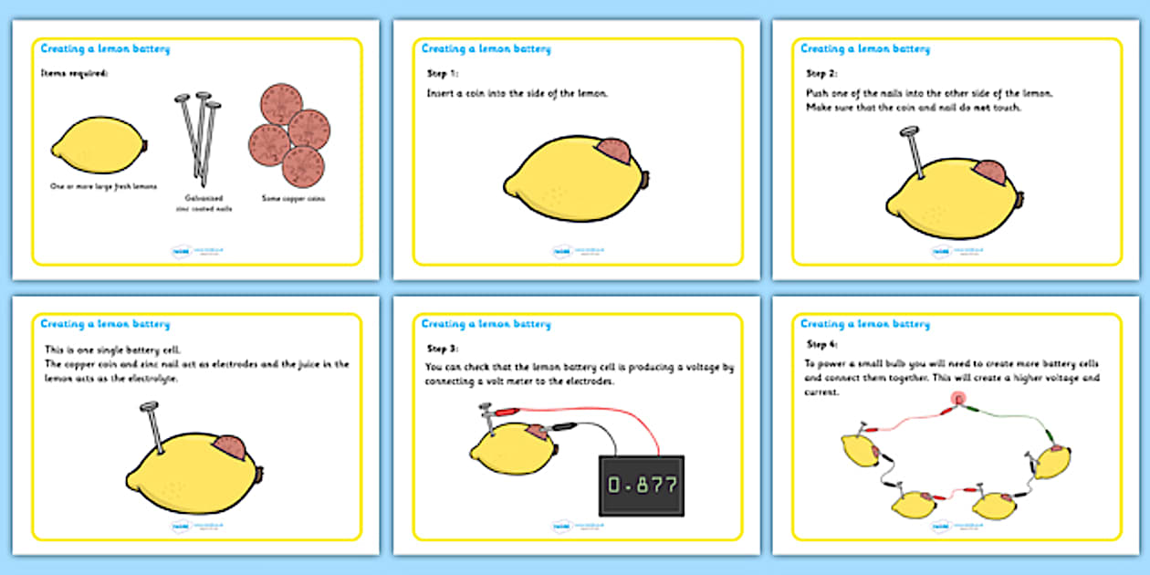 Lemon Battery Science Project Display Posters Teacher Made Lemon battery science project display posters teacher made