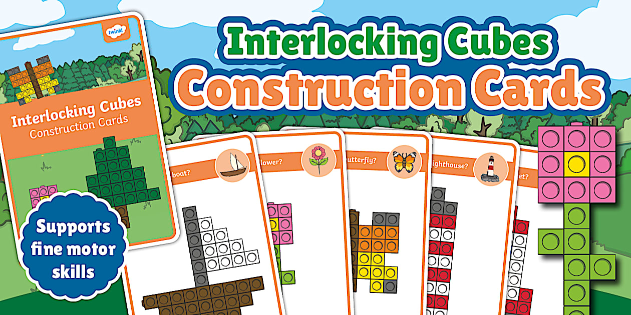 Interlocking Cubes Construction Cards | Twinkl