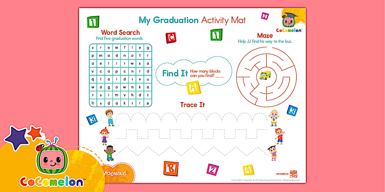 CoComelon Graduation Activity Mat | Twinkl USA