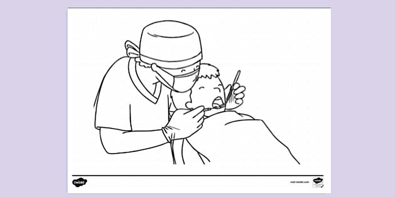 Dental Colouring Page for Children (Teacher-Made) - Twinkl