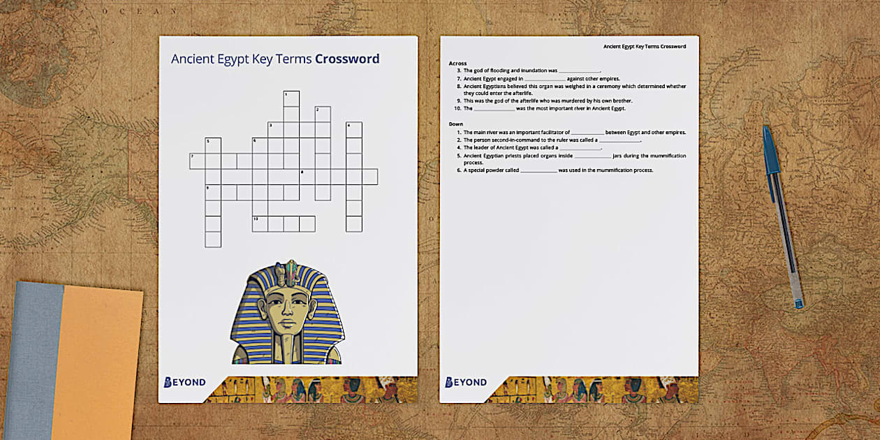 Ancient Egypt Key Terms Crossword (teacher made) Twinkl