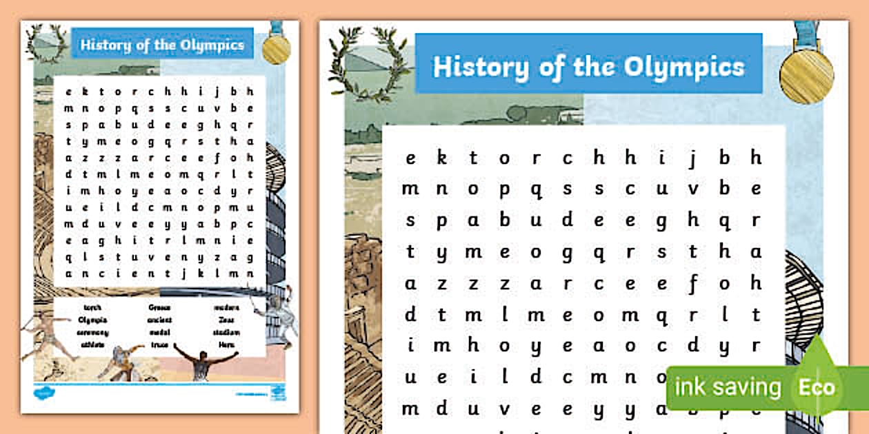 History of the Olympic Games Word Search | Twinkl - Twinkl