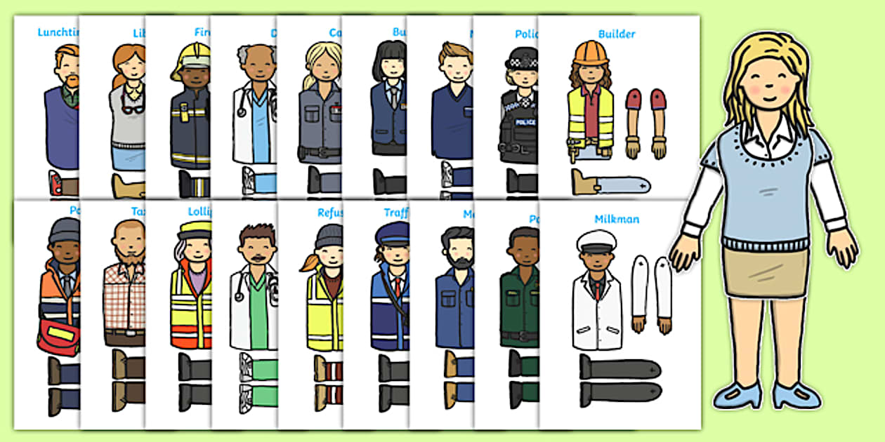 People Who Help Us Split Pin Characters (teacher made)