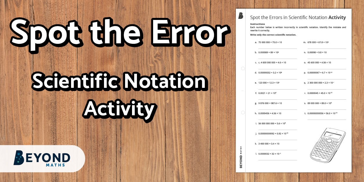 Scientific Notation Worksheet - Error Analysis