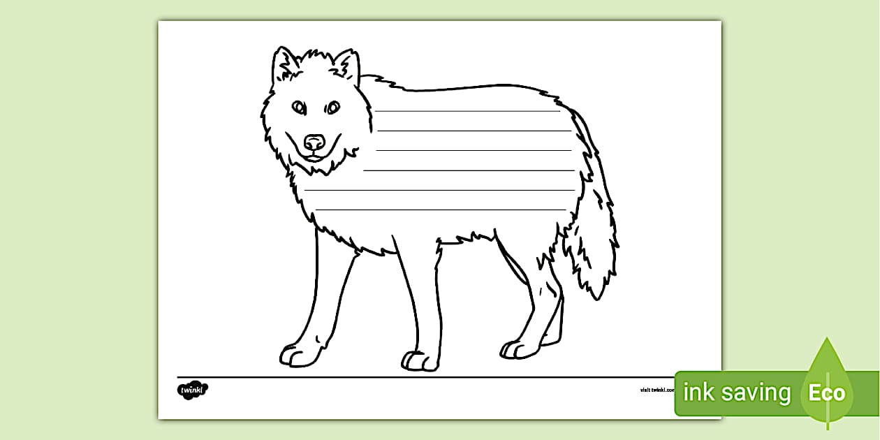 Wolf Shape Writing Frame (Hecho por educadores) - Twinkl