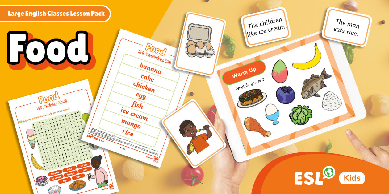 Large English Classes Food Lesson Pack