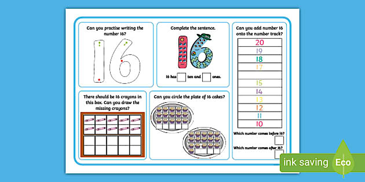 👉 The Adventures of Number 16 Activity Mat (teacher made)