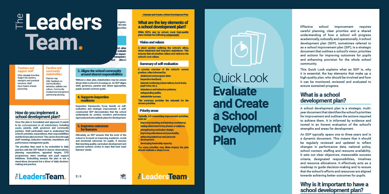School Development Plan Quick Look