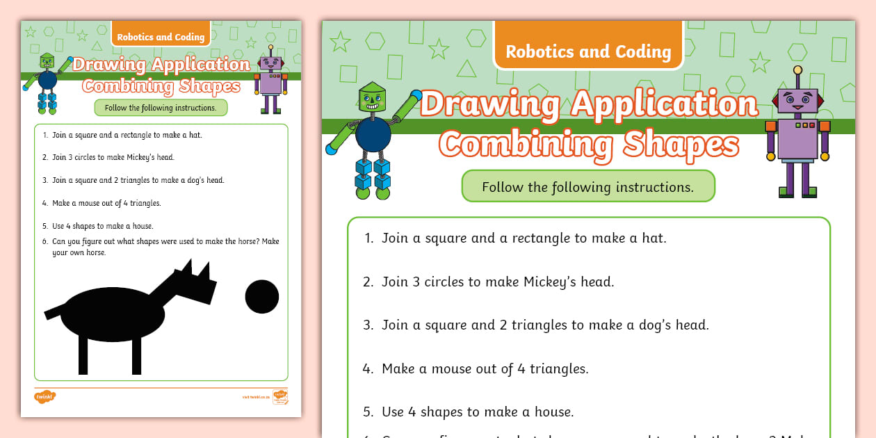 Robotics and Coding Drawing Application - Combining Shapes