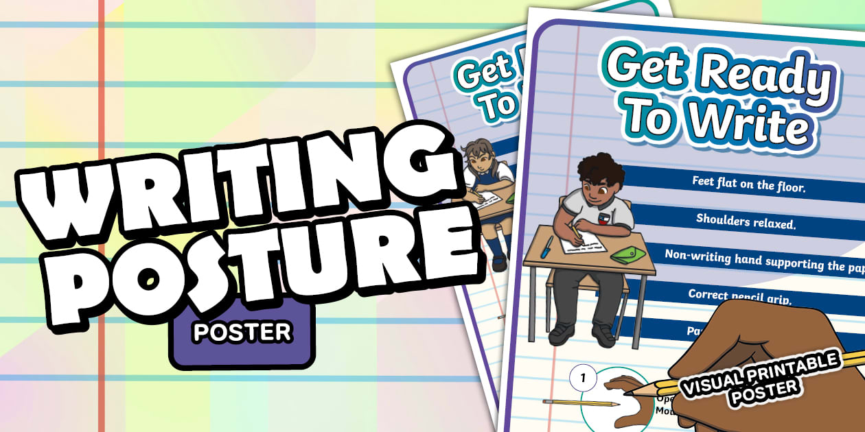 Writing Positioner Writing Posture Poster for Comfortable Writing