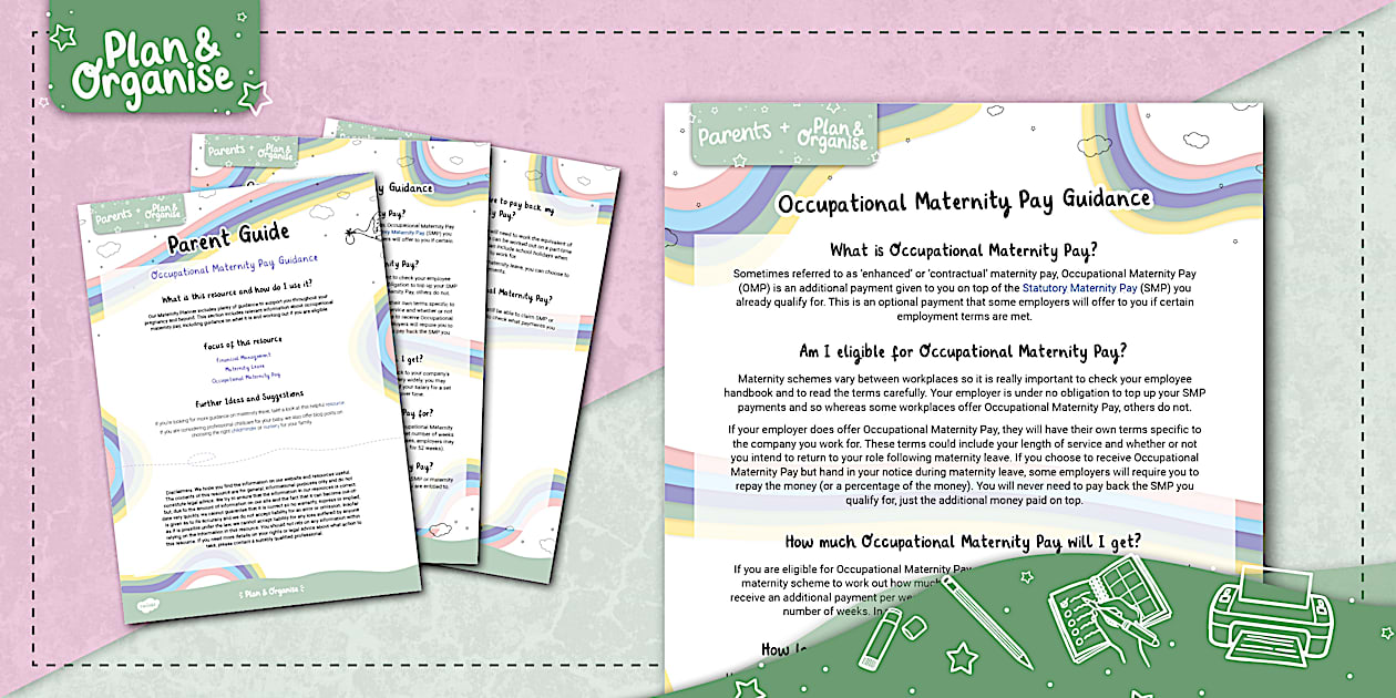 Occupational Maternity Pay Guidance Maternity Leave Planner
