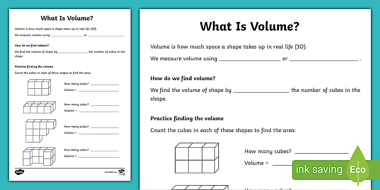 Calculating Volume Worksheet | Twinkl South Africa - Twinkl