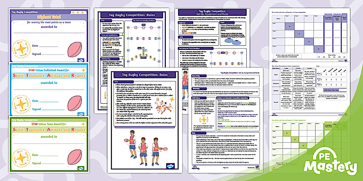 Pe Coursework Example Rugby PE Mastery: Year 6/7 Tag Rugby Competition Pack