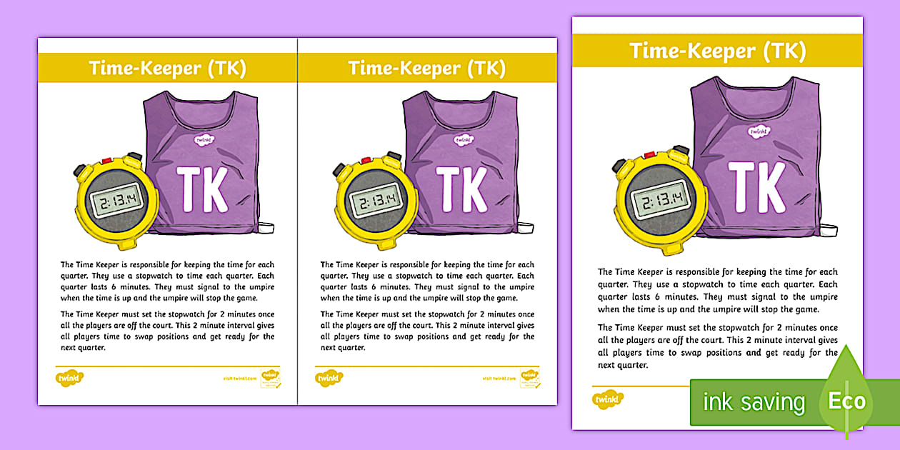Editable Time Keeper Pupil Knowledge Sheet (teacher made)