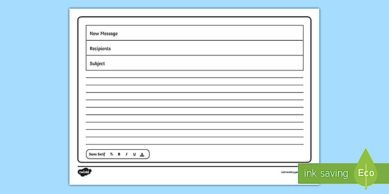 Editable email template twinkl