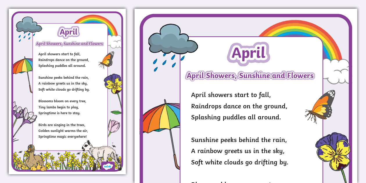 April Poem Example - Spring Poetry English (teacher made)