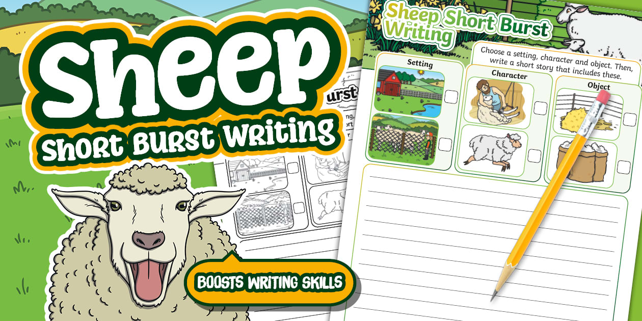 Sheep Short Burst Writing Template