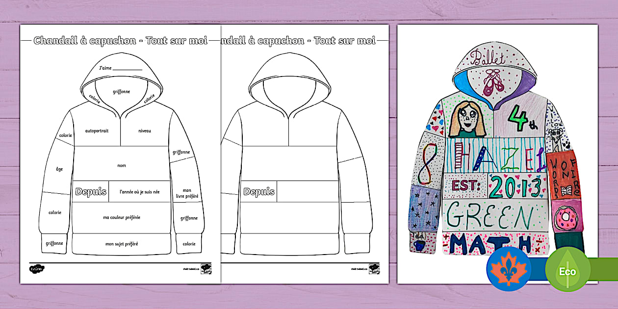 All About Me Hoodie Back To School Activity French - Twinkl