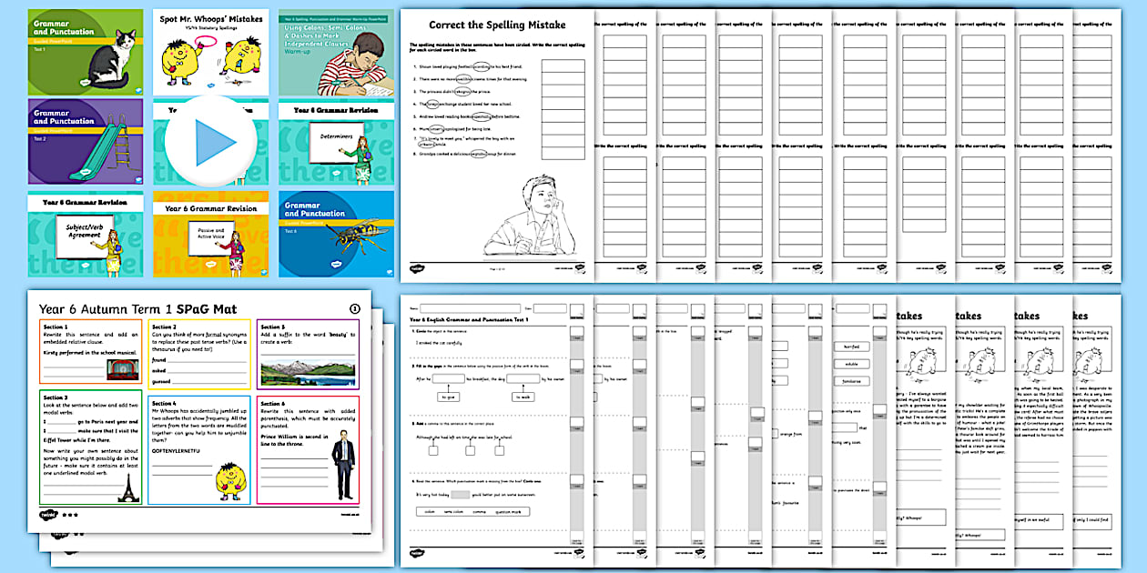 SPaG Revision Year 6 Worksheets Twinkl