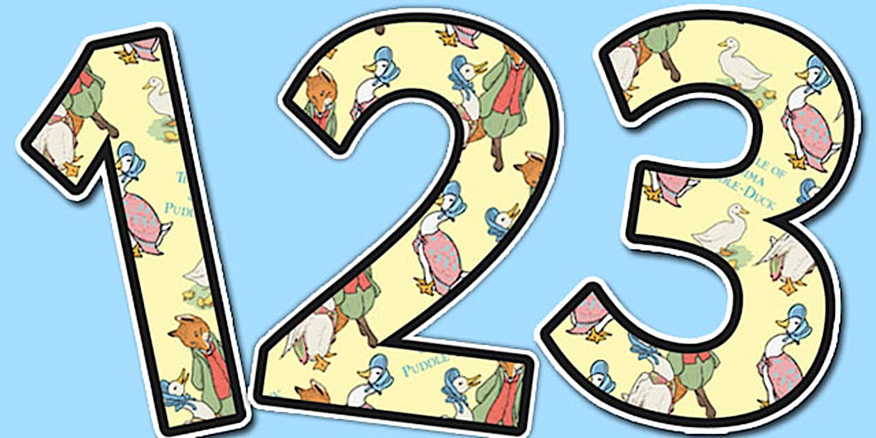 The Tale of Jemima Puddle Duck Themed Display Numbers - jemima