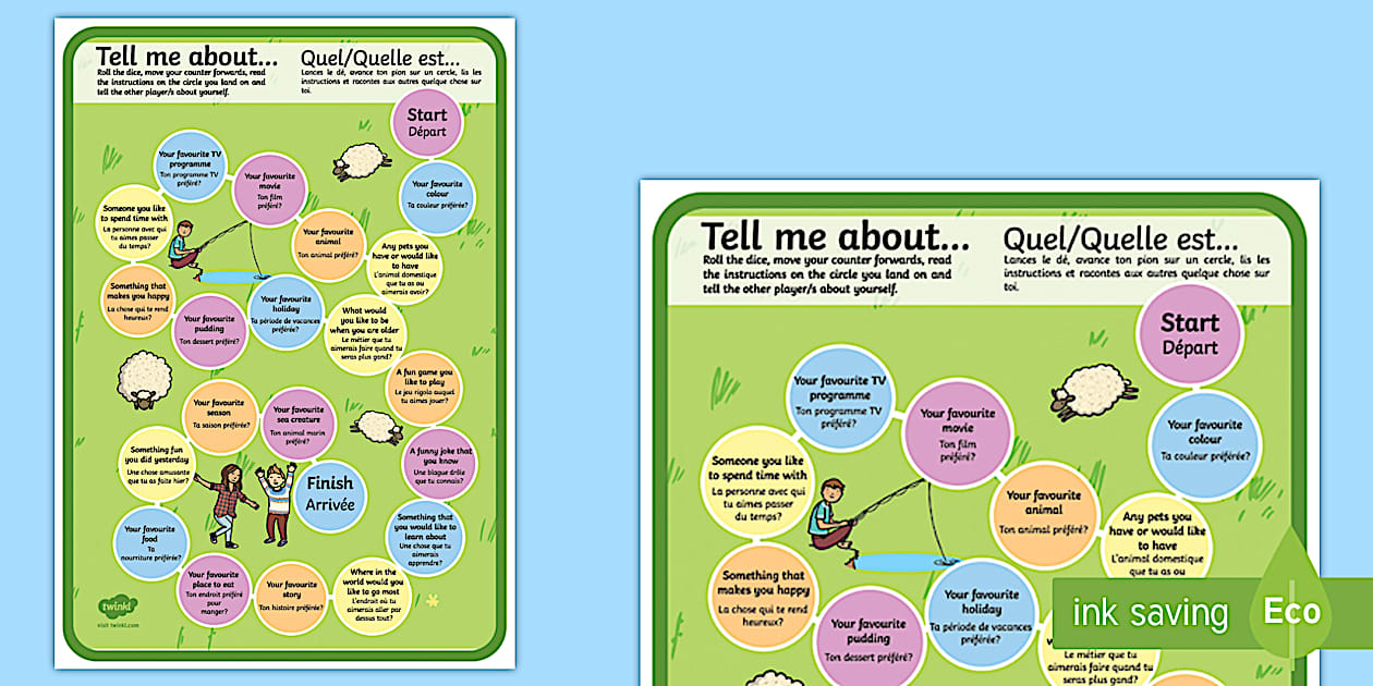 Getting to Know You Board Game - English/French - Getting to Know You Board