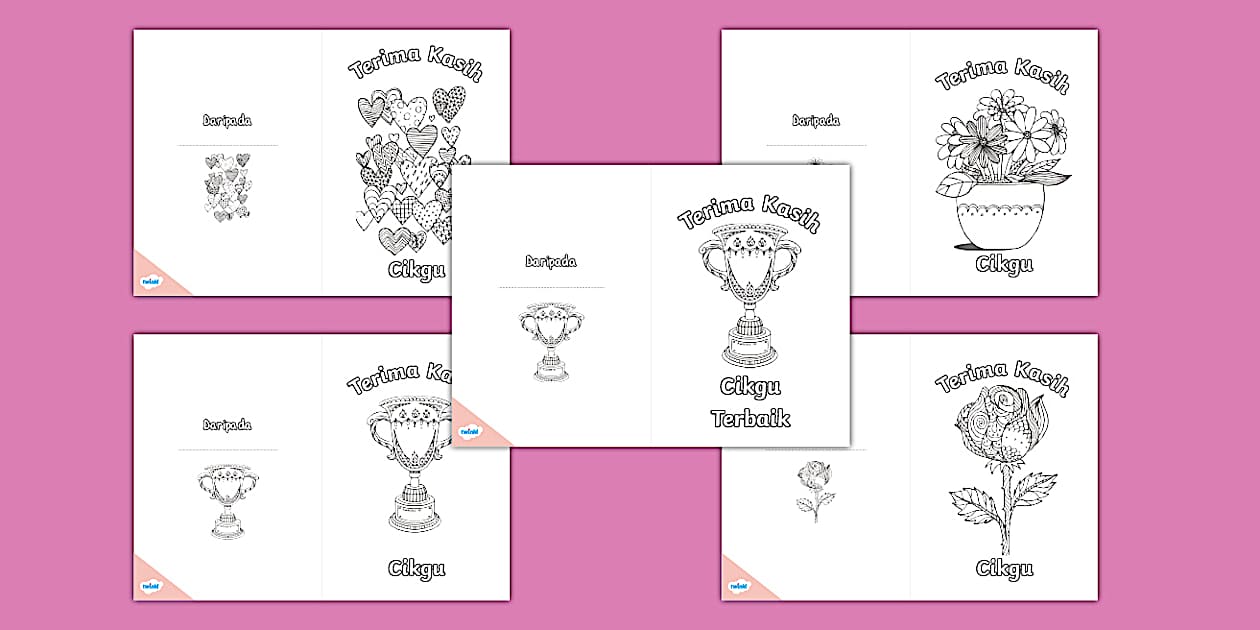 Kad Mewarna Terima Kasih Cikgu (teacher made) - Twinkl